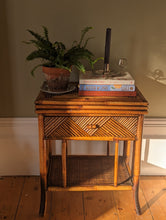 Load image into Gallery viewer, vintage bamboo bedside table
