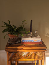 Load image into Gallery viewer, vintage bamboo bedside table
