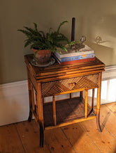 Load image into Gallery viewer, vintage bamboo bedside table
