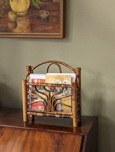 1970s bamboo letter rack