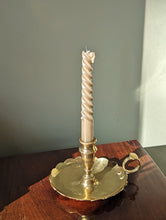 Load image into Gallery viewer, Scalloped brass candlestick holder
