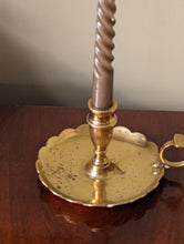 Load image into Gallery viewer, Scalloped Brass Candlestick Chamberstick Holder
