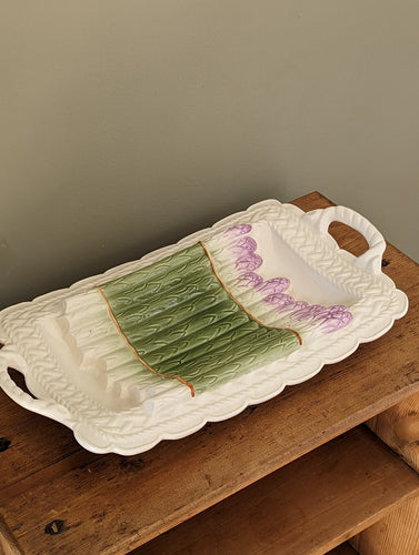 antique asparagus serving plate 