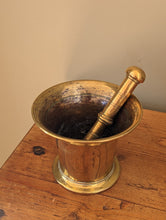 Load image into Gallery viewer, Georgian brass mortar and pestle
