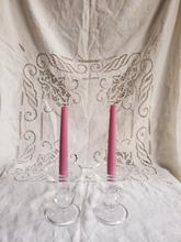 Load image into Gallery viewer, Set of vintage glass candlestick holders
