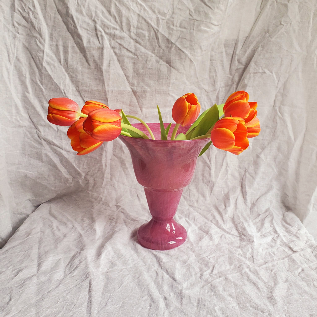Pink glass vase