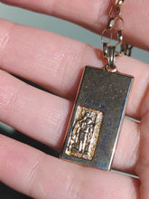Load and play video in Gallery viewer, Vintage 22ct Gold Plated St Christopher Ingot Pendant on a 9ct Antique Belcher Chain
