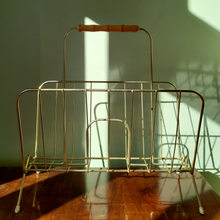 Load image into Gallery viewer, Mid Century Bamboo Magazine Rack
