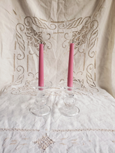 Load image into Gallery viewer, Set of vintage glass candlestick holders
