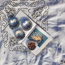 Load image into Gallery viewer, Set of four silver plated shell trinket dishes

