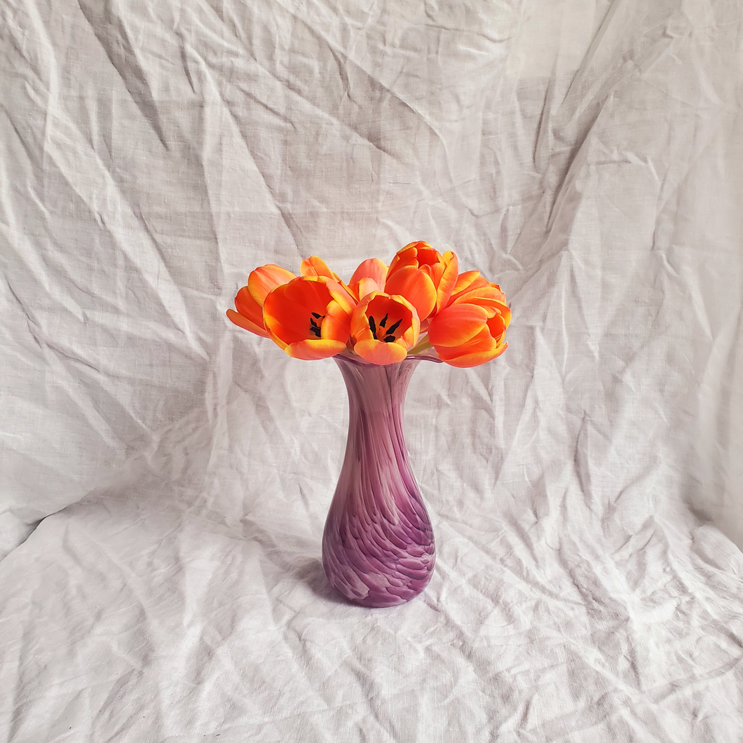 Purple swirl vase