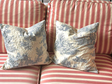 Load image into Gallery viewer, Handmade French Blue Toile Cushions
