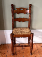 Load image into Gallery viewer, Set of Four Ladder Back Rush Country Dining Room Chairs
