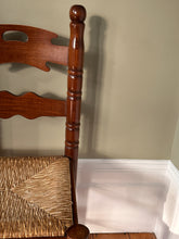 Load image into Gallery viewer, Set of Four Ladder Back Rush Country Dining Room Chairs

