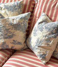 Load image into Gallery viewer, Handmade French Blue Toile Cushions
