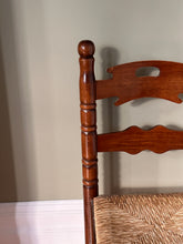 Load image into Gallery viewer, Set of Four Ladder Back Rush Country Dining Room Chairs
