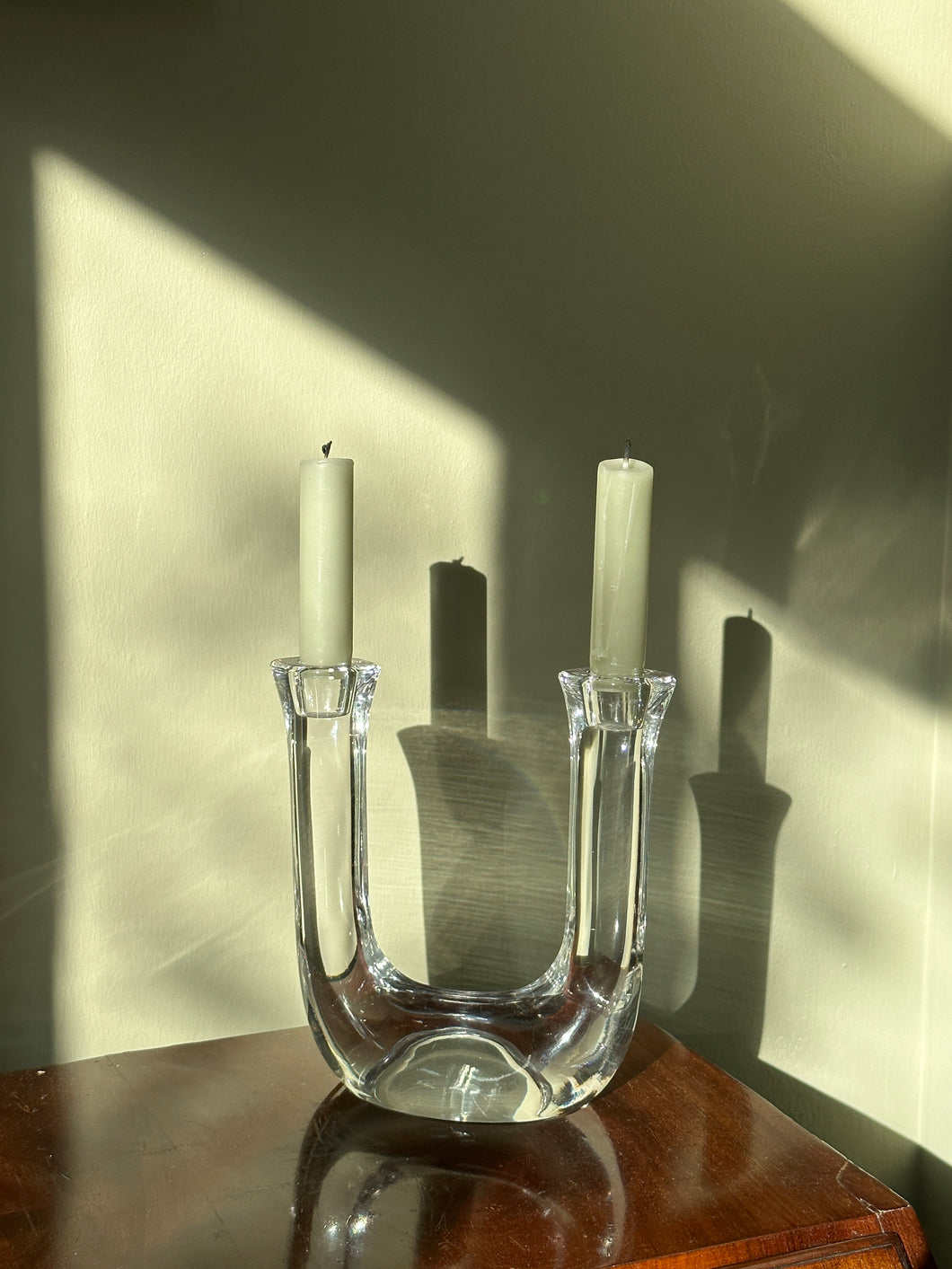 Vintage Glass Candlestick Holder