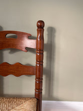 Load image into Gallery viewer, Set of Four Ladder Back Rush Country Dining Room Chairs

