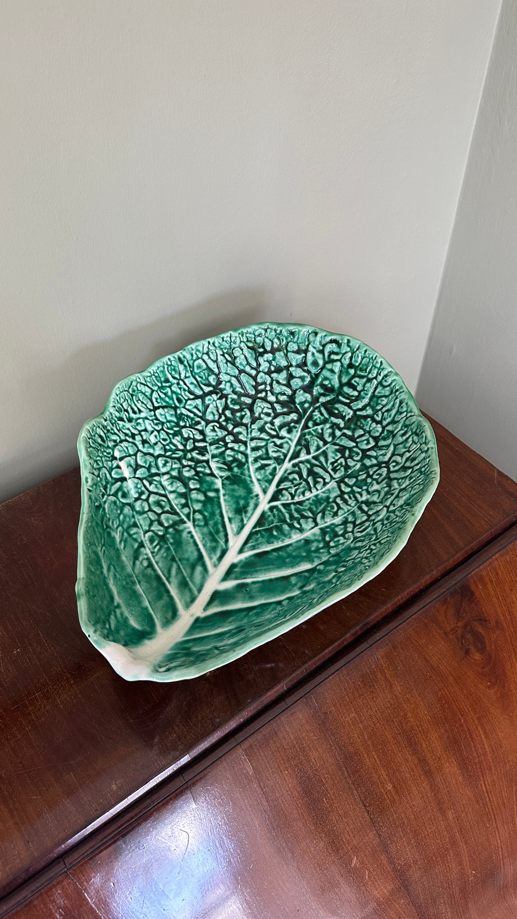 Cabbage Leaf Majolica Bowl