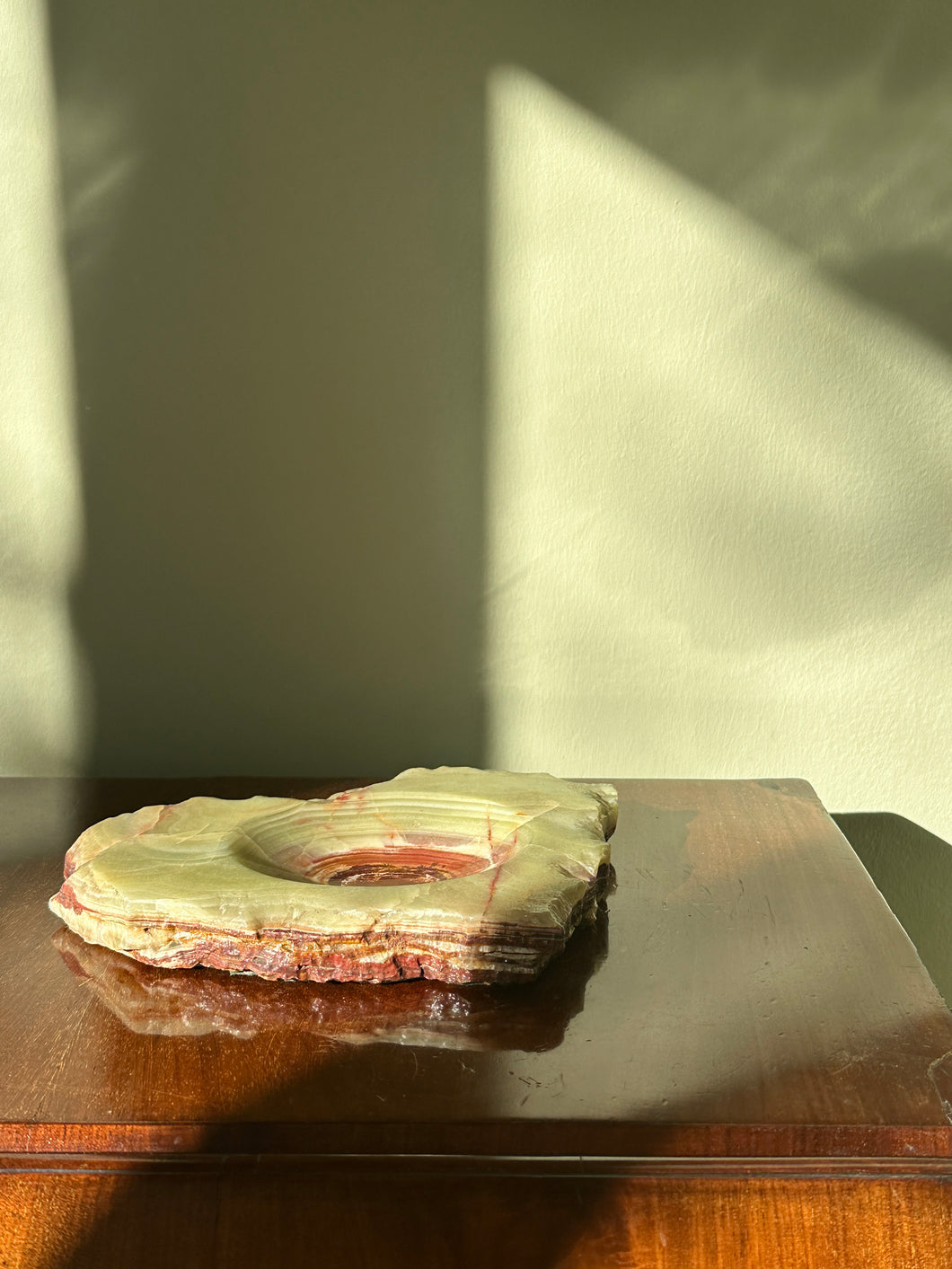 Vintage Green Onyx Ash Tray Dish