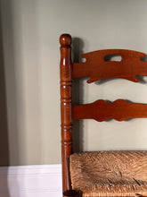 Load image into Gallery viewer, Set of Four Ladder Back Rush Country Dining Room Chairs
