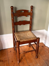 Load image into Gallery viewer, Set of Four Ladder Back Rush Country Dining Room Chairs

