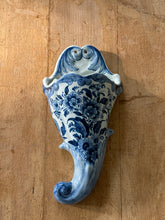 Load image into Gallery viewer, Blue and white floral ceramic wall sconce 
