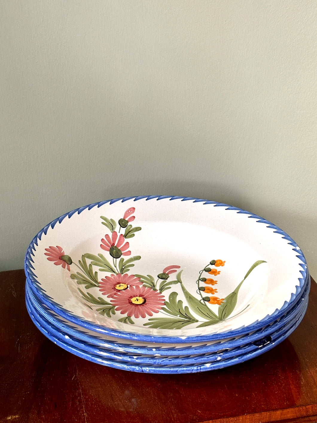 Set of Four French Floral Bowls