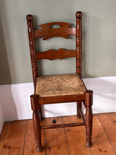 Load image into Gallery viewer, Set of Four Ladder Back Rush Country Dining Room Chairs
