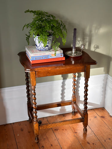 oak barley twist side table