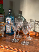 Load image into Gallery viewer, four cut crystal wine glasses
