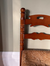 Load image into Gallery viewer, Set of Four Ladder Back Rush Country Dining Room Chairs
