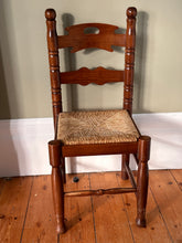 Load image into Gallery viewer, Set of Four Ladder Back Rush Country Dining Room Chairs
