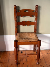 Load image into Gallery viewer, Set of Four Ladder Back Rush Country Dining Room Chairs
