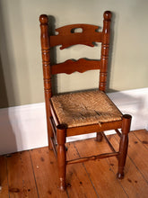 Load image into Gallery viewer, Set of Four Ladder Back Rush Country Dining Room Chairs
