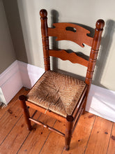 Load image into Gallery viewer, Set of Four Ladder Back Rush Country Dining Room Chairs
