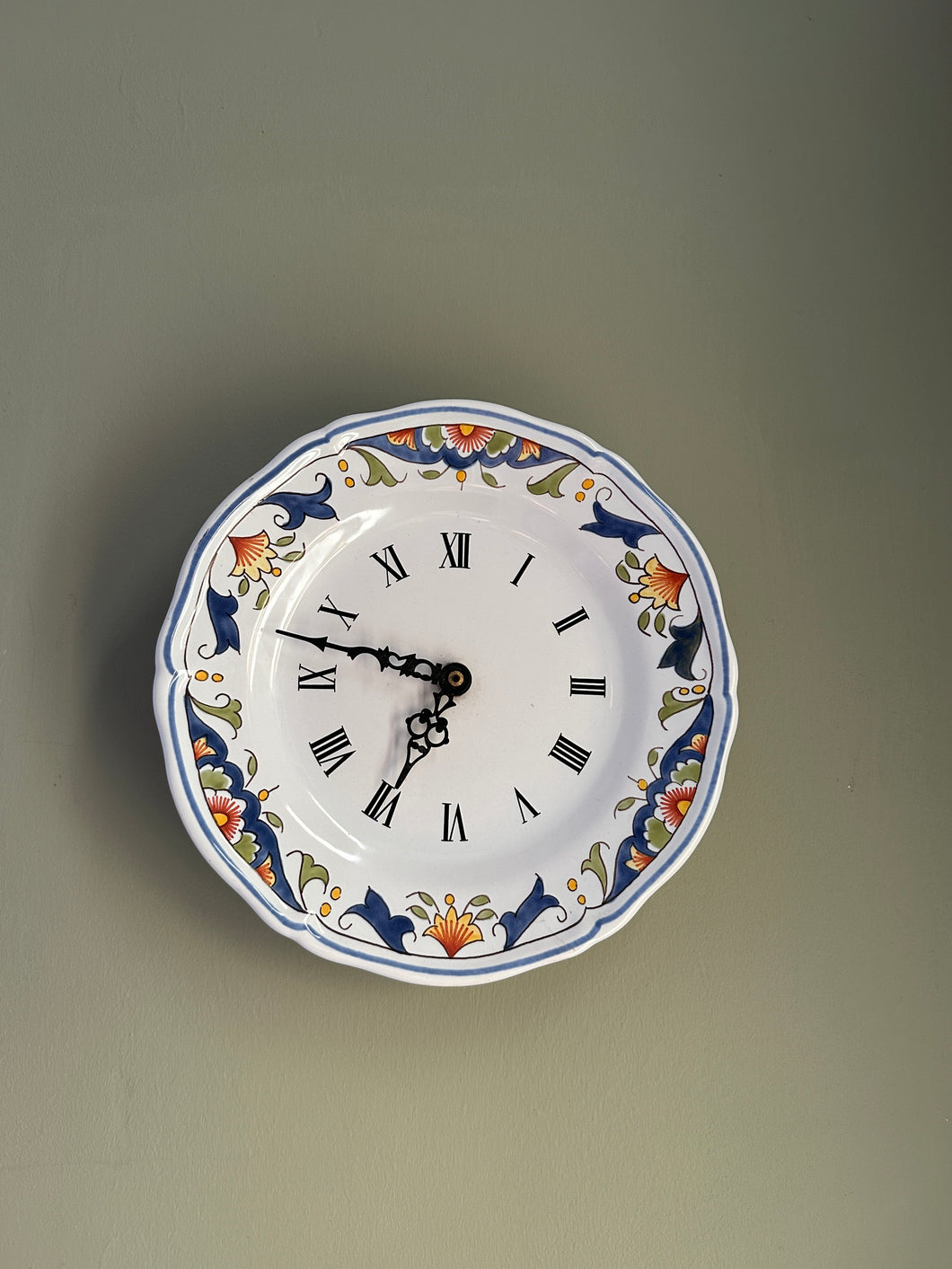 French Faience Clock
