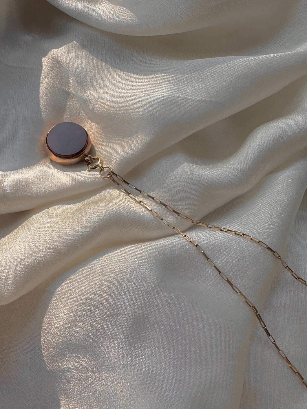 antique rose gold fob necklace