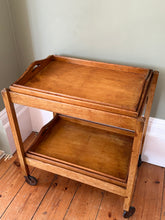 Load image into Gallery viewer, wooden foldable drinks trolley
