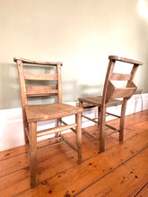 Load image into Gallery viewer, set of four antique chapel chairs 
