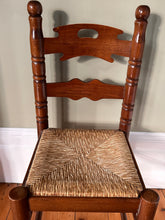 Load image into Gallery viewer, Set of Four Ladder Back Rush Country Dining Room Chairs
