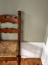 Load image into Gallery viewer, Set of Four Ladder Back Rush Country Dining Room Chairs
